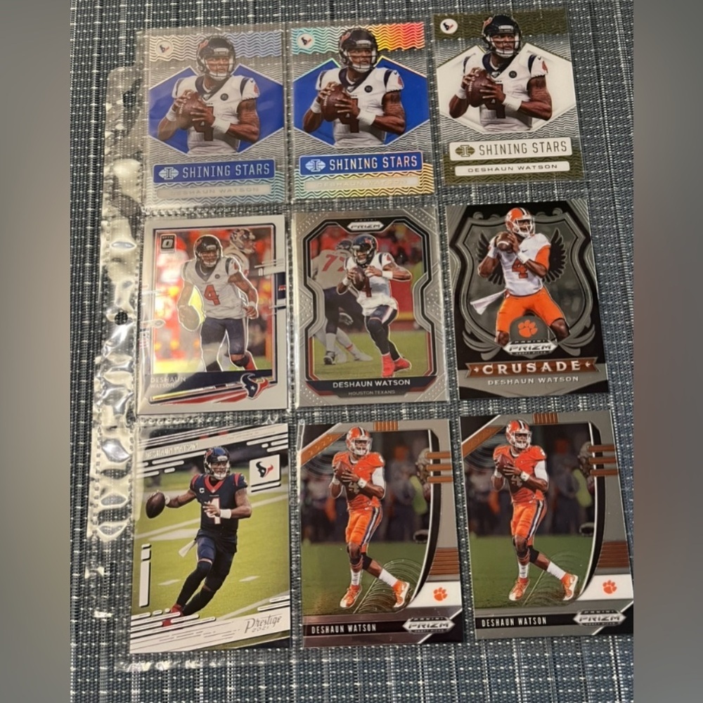 🏈 DeShaun Watson, Lot of 9 NFL Football Trading Cards, Houston Texans